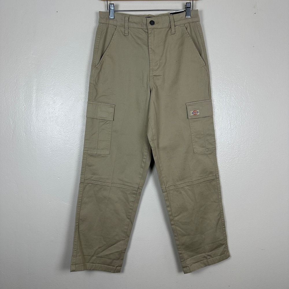 Dickies Women's 26 Cargo Pants Khaki Tan Straight Leg Double‎ Knee NEW